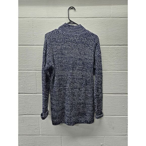 Gap Women's Turtleneck Chunky Marled Sweater Tunic Small Blue - Picture 2 of 8